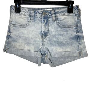 Pacsun Supper Stretch Shortie Acid Light Wash Mid-Rise Women’s Shorts Size 27